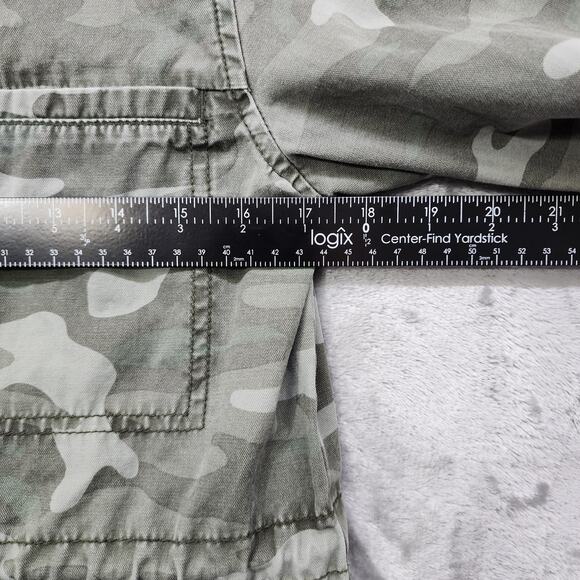 Old Navy Jacket Womens S Green Camo Cotton Full Zip Drawstring Field Outdoors - Picture 6 of 8